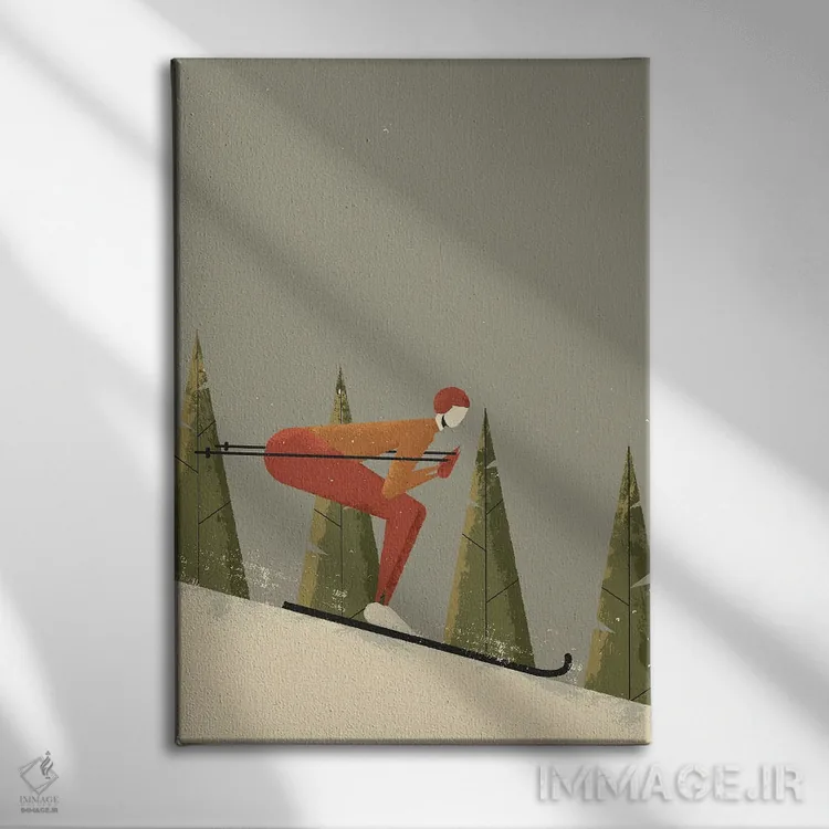 تابلو اسکی اثر امر کاریچ - نمای روبهرو روی دیوار