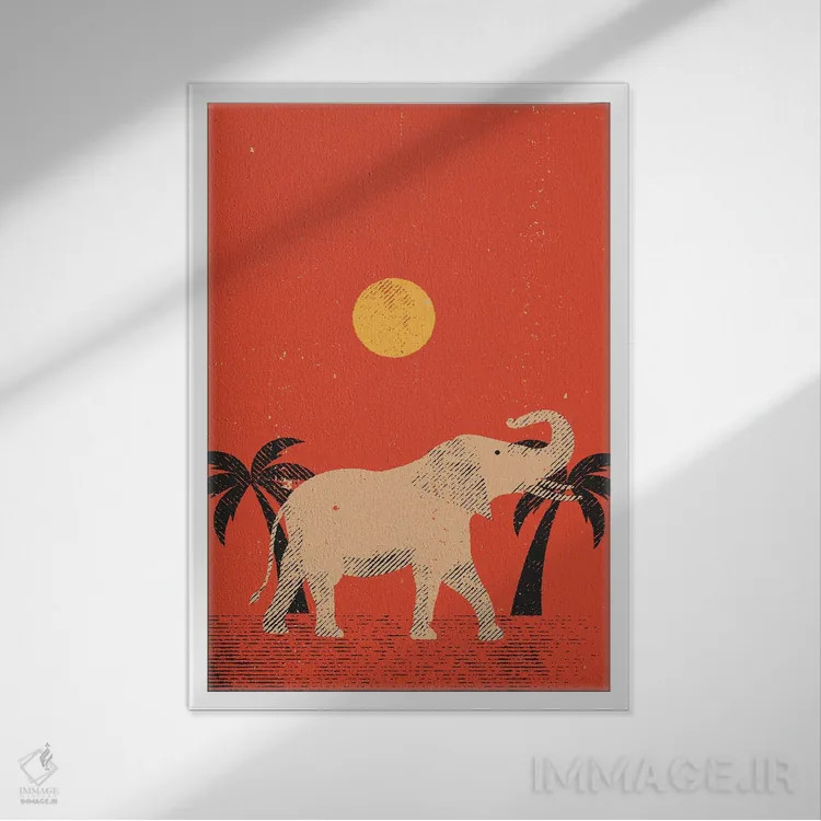 تابلو فیل اثر امر کاریچ - نمای قابدار سفید