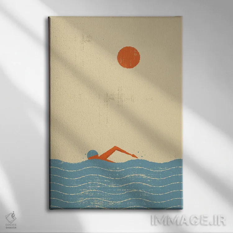 تابلو شناگر اثر امر کاریچ - نمای روبهرو روی دیوار