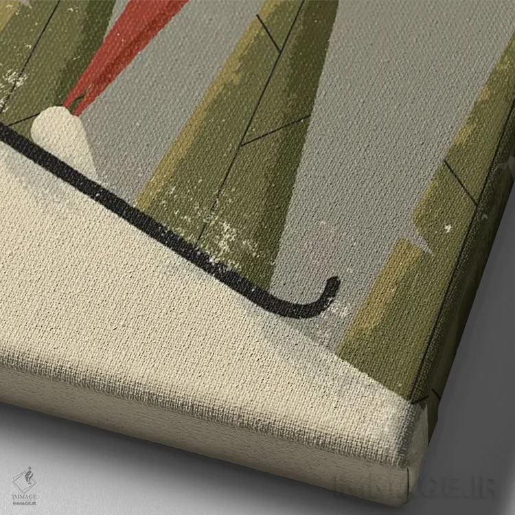 تابلو اسکی اثر امر کاریچ - نمای نزدیک بافت بوم