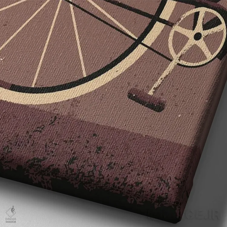 تابلو دوچرخه قدیمی اثر امر کاریچ - نمای نزدیک بافت بوم