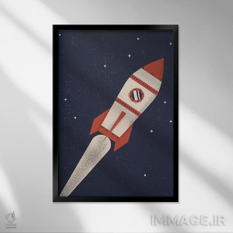 تابلو سفر فضایی اثر امر کاریچ - نمای قابدار مشکی