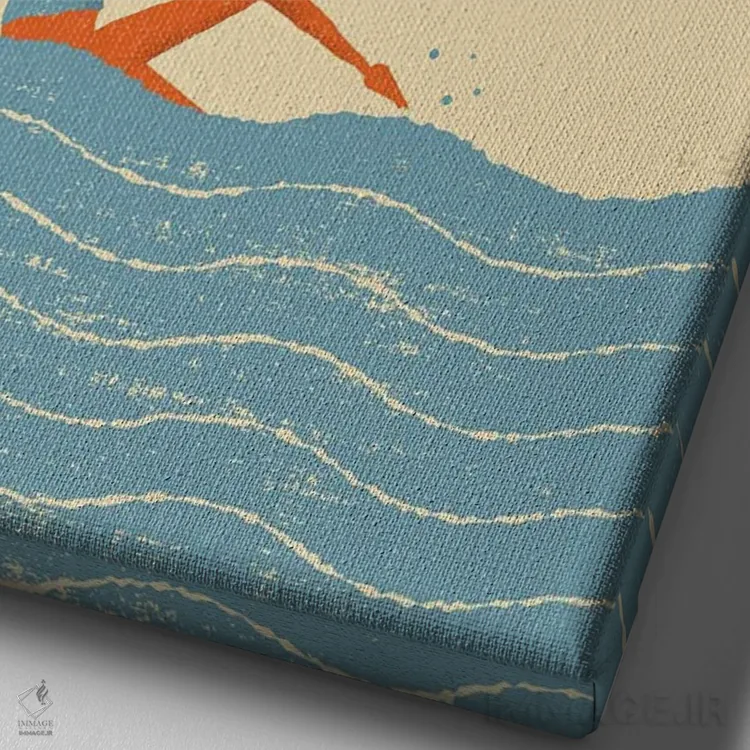 تابلو شناگر اثر امر کاریچ - نمای نزدیک بافت بوم