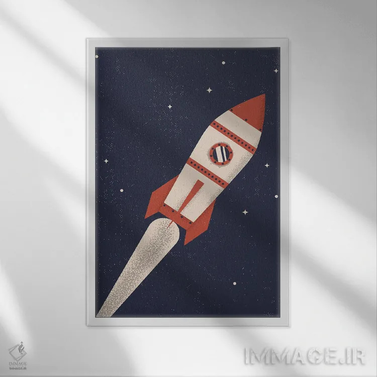 تابلو سفر فضایی اثر امر کاریچ - نمای قابدار سفید