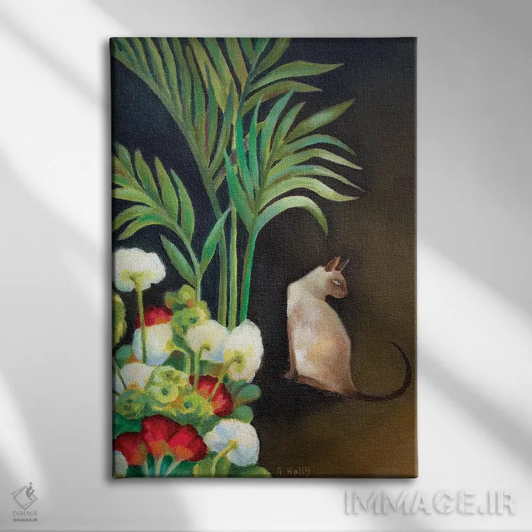 تابلو گربه سیامی اثر آنتوانت کلی - نمای روبهرو روی دیوار