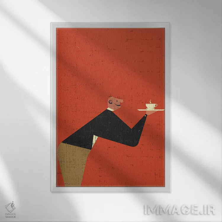 تابلو گارسون اثر امر کاریچ - نمای قابدار سفید