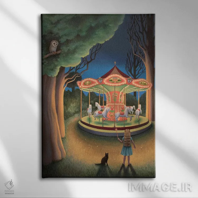 تابلو چرخوفلک شبانه اثر آنتوانت کلی - نمای روبهرو روی دیوار
