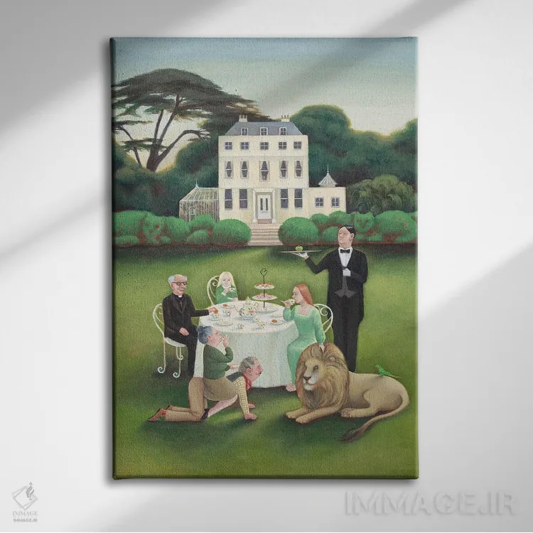 تابلو چای عصرانه اثر آنتوانت کلی - نمای روبهرو روی دیوار