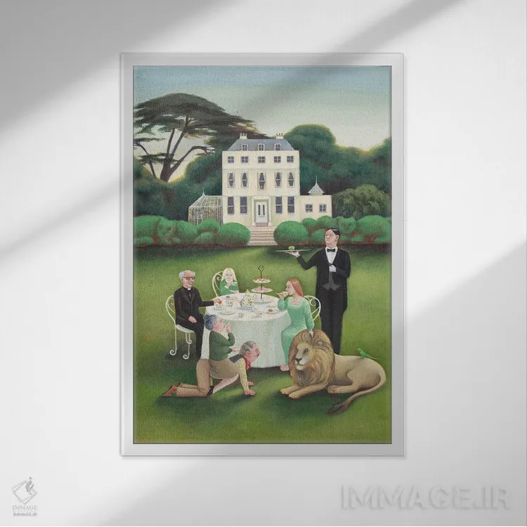 تابلو چای عصرانه اثر آنتوانت کلی - نمای قابدار سفید