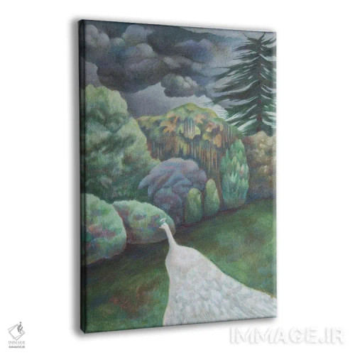 تابلو طاووس سفید اثر آنتوانت کلی - نمای پرسپکتیو محصول
