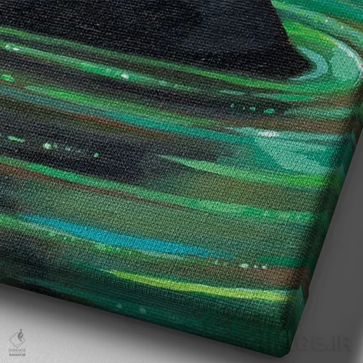 تابلو قوی سیاه اثر آنتوانت کلی - نمای نزدیک بافت بوم