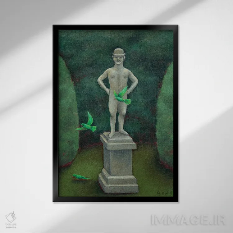 تابلو حکشده در سنگ اثر آنتوانت کلی - نمای قابدار مشکی