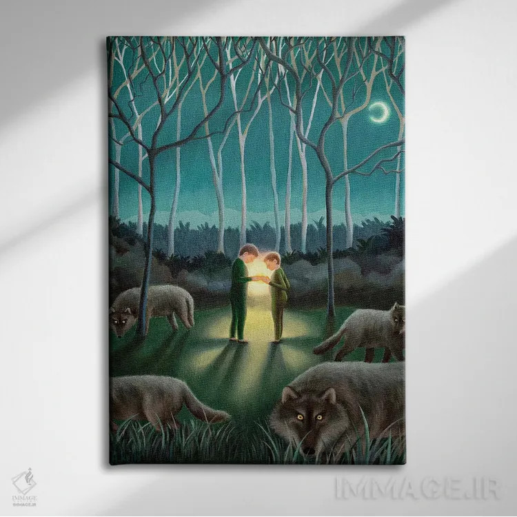 تابلو درخشانتر از ماه اثر آنتوانت کلی - نمای روبهرو روی دیوار