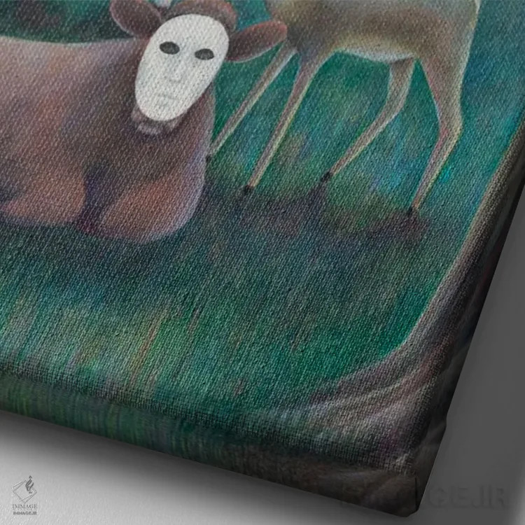 تابلو شبی عجیب اثر آنتوانت کلی - نمای نزدیک بافت بوم