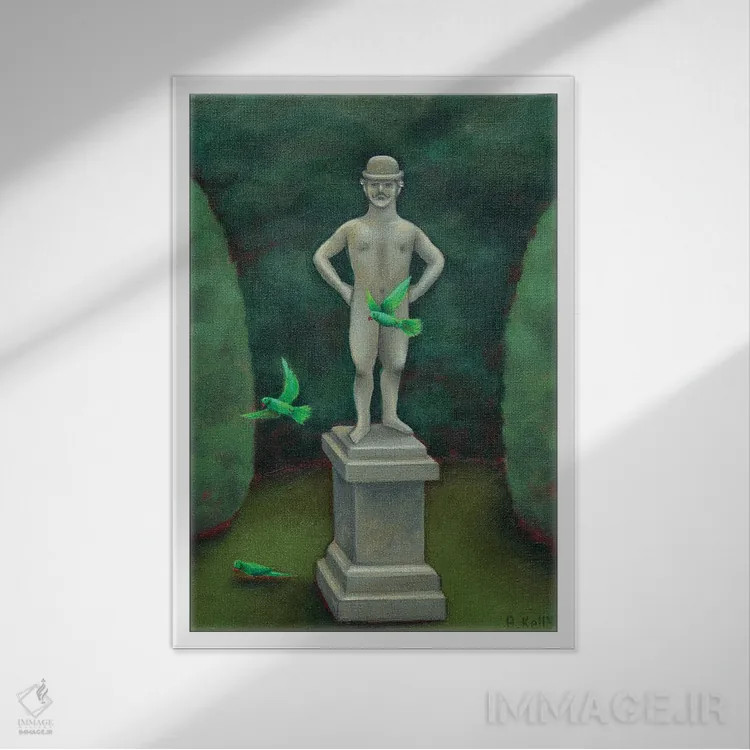 تابلو حکشده در سنگ اثر آنتوانت کلی - نمای قابدار سفید