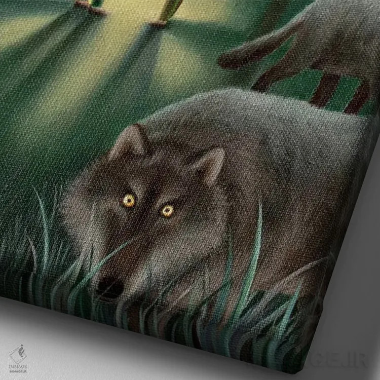 تابلو درخشانتر از ماه اثر آنتوانت کلی - نمای نزدیک بافت بوم