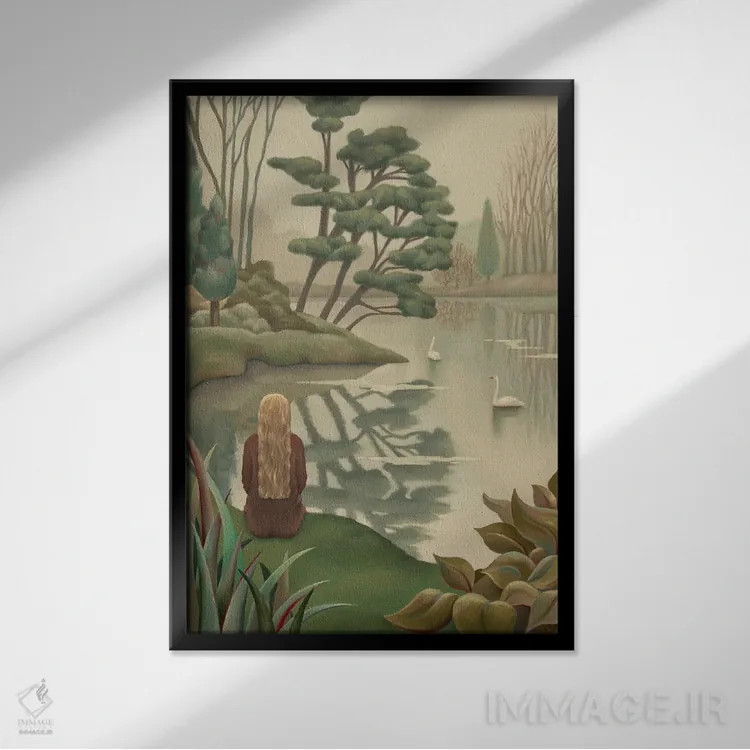 تابلو شناور اثر آنتوانت کلی - نمای قابدار مشکی