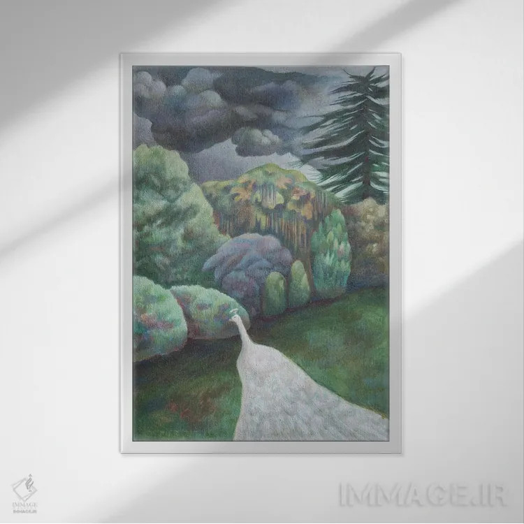 تابلو طاووس سفید اثر آنتوانت کلی - نمای قابدار سفید