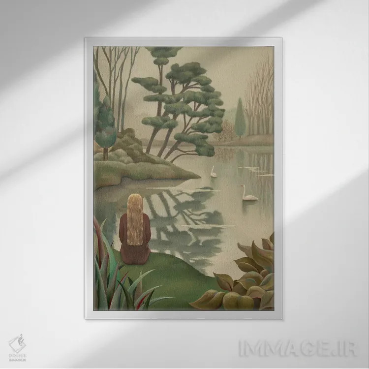 تابلو شناور اثر آنتوانت کلی - نمای قابدار سفید