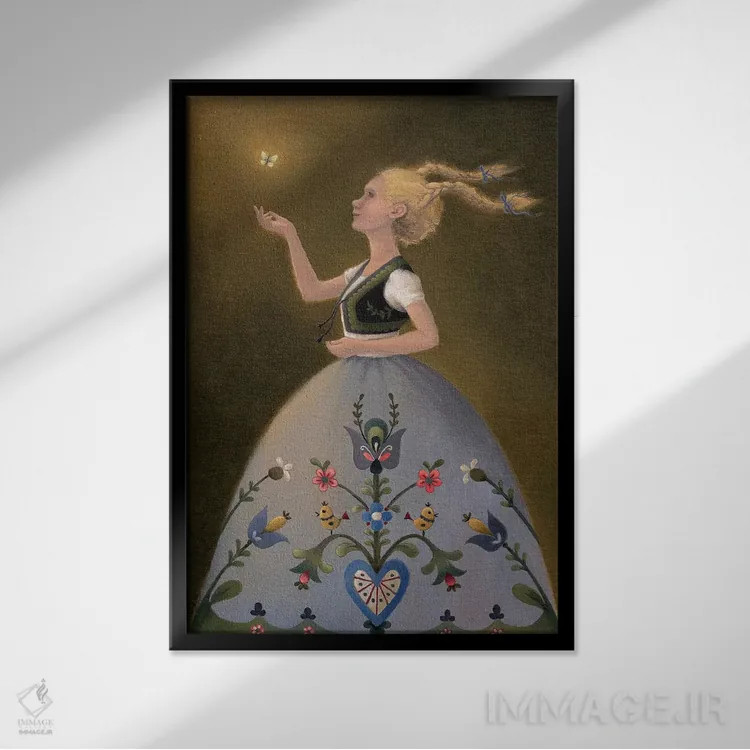 تابلو افسون اثر آنتوانت کلی - نمای قابدار مشکی