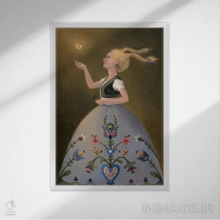 تابلو افسون اثر آنتوانت کلی - نمای قابدار سفید