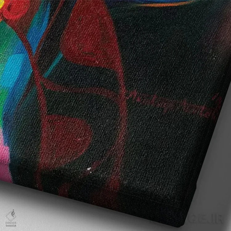 تابلو اندیشه در نیمرخ اثر آکینتایو آکینتوبی - نمای نزدیک بافت بوم