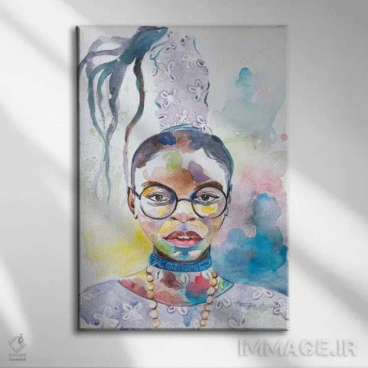 تابلو آبکه (نام آفریقایی) اثر آکینتایو آکینتوبی - نمای روبهرو روی دیوار