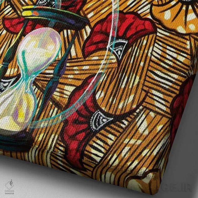 تابلو شفای دنیا اثر آکینتایو آکینتوبی - نمای نزدیک بافت بوم