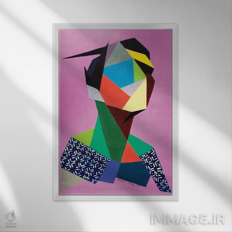 تابلو موو (رنگ یاسی کمرنگ) اثر آکینتایو آکینتوبی - نمای قابدار سفید