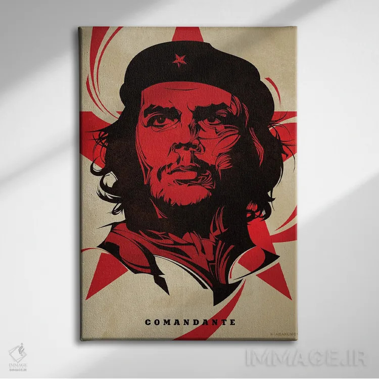 تابلو چه (چه گوارا) اثر نیکیتا آباکوموف - نمای روبهرو روی دیوار