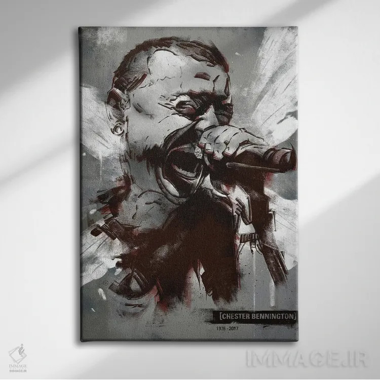 تابلو چستر بنینگتون I اثر نیکیتا آباکوموف - نمای روبهرو روی دیوار
