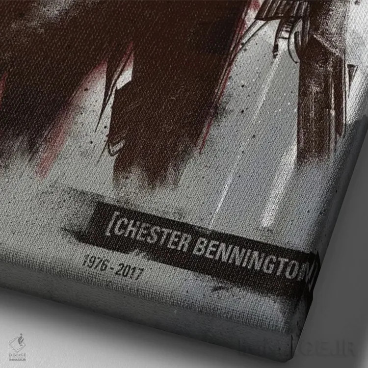 تابلو چستر بنینگتون I اثر نیکیتا آباکوموف - نمای نزدیک بافت بوم