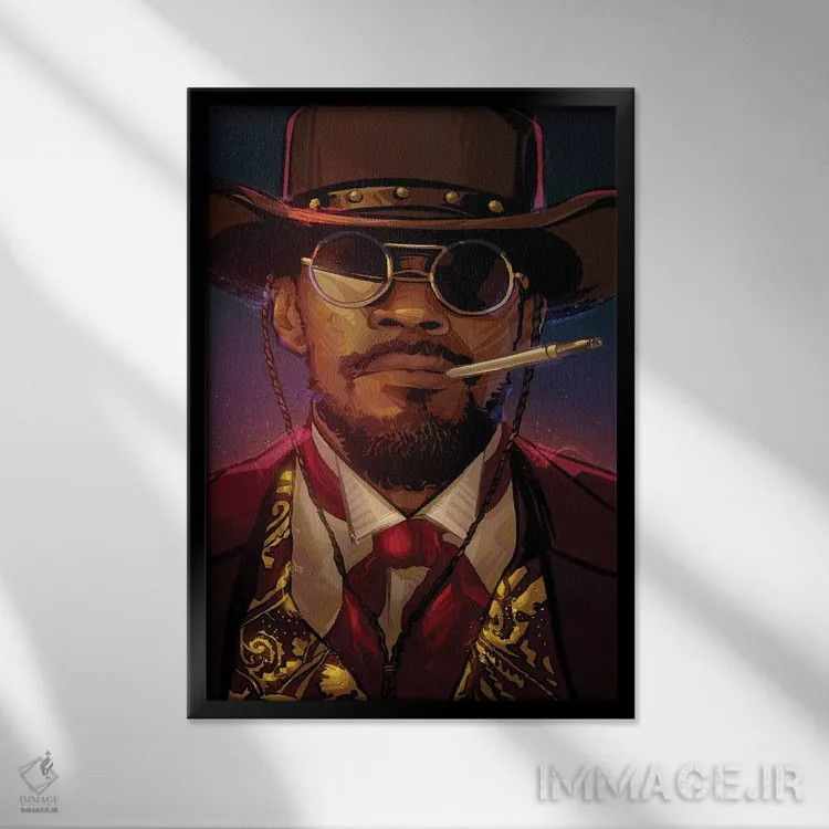 تابلو جنگو (فیلم/شخصیت) اثر نیکیتا آباکوموف - نمای قابدار مشکی