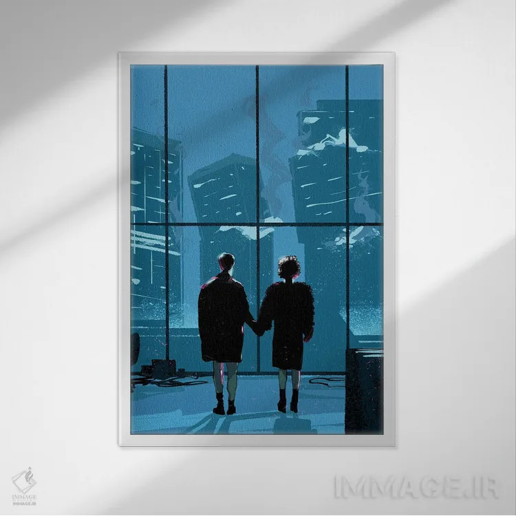 تابلو ذهنم کجاست (آهنگ/اثر هنری) اثر نیکیتا آباکوموف - نمای قابدار سفید