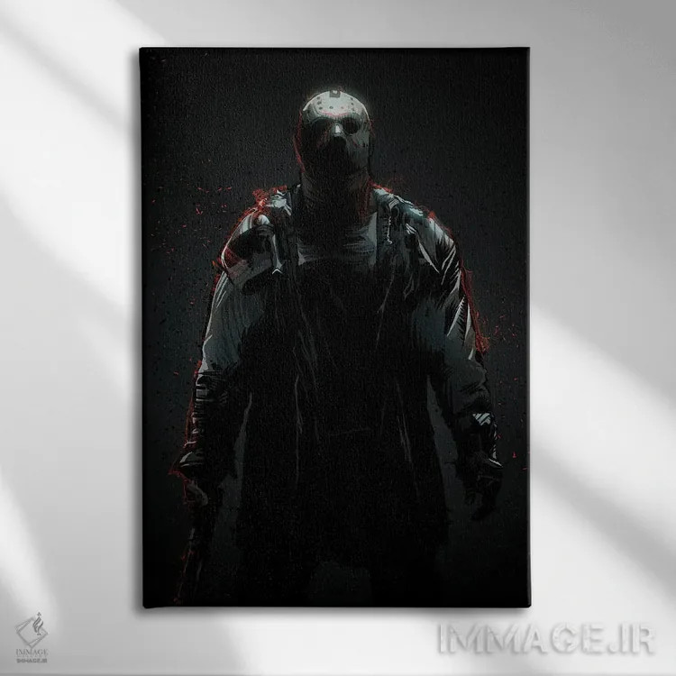 تابلو جیسون وورهیز II (شخصیت فیلم ترسناک) اثر نیکیتا آباکوموف - نمای روبهرو روی دیوار