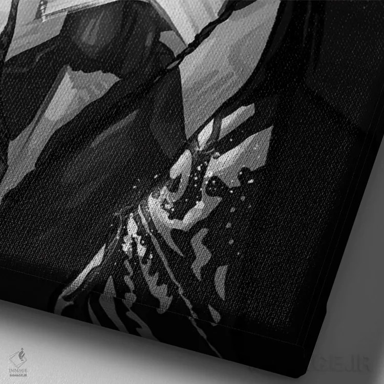 تابلو جنگو در سیاه و سفید (فیلم) اثر نیکیتا آباکوموف - نمای نزدیک بافت بوم