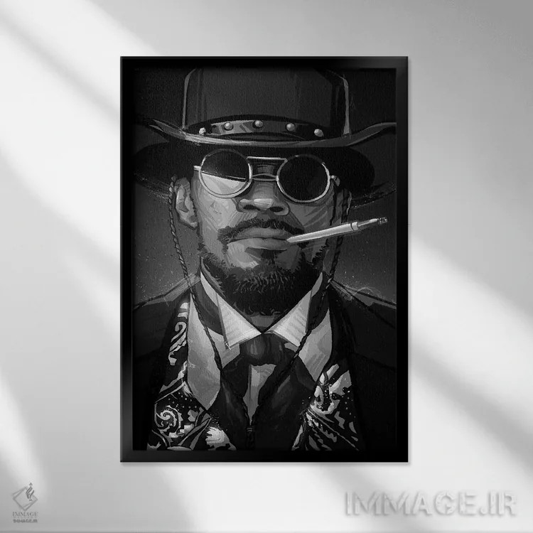 تابلو جنگو در سیاه و سفید (فیلم) اثر نیکیتا آباکوموف - نمای قابدار مشکی