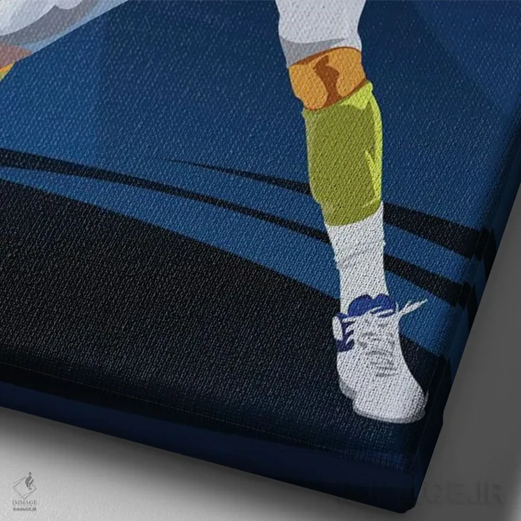 تابلو فوتبال اثر نیکیتا آباکوموف - نمای نزدیک بافت بوم