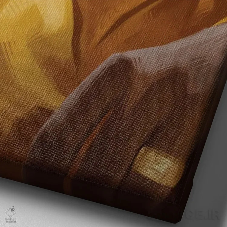 تابلو مارسلوس والاس (شخصیت سینمایی) اثر نیکیتا آباکوموف - نمای نزدیک بافت بوم