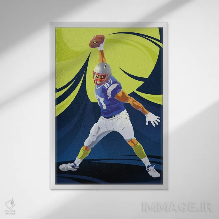 تابلو فوتبال اثر نیکیتا آباکوموف - نمای قابدار سفید