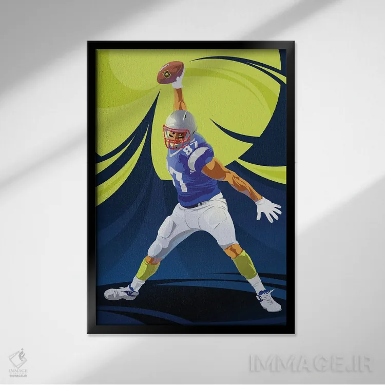 تابلو فوتبال اثر نیکیتا آباکوموف - نمای قابدار مشکی