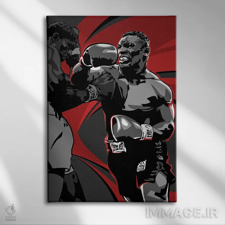 تابلو مایک تایسون (بوکسور) اثر نیکیتا آباکوموف - نمای روبهرو روی دیوار