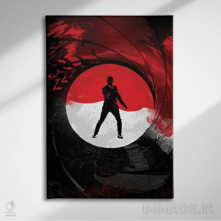 تابلو جیمز باند ۰۰۷ اثر نیکیتا آباکوموف - نمای روبهرو روی دیوار