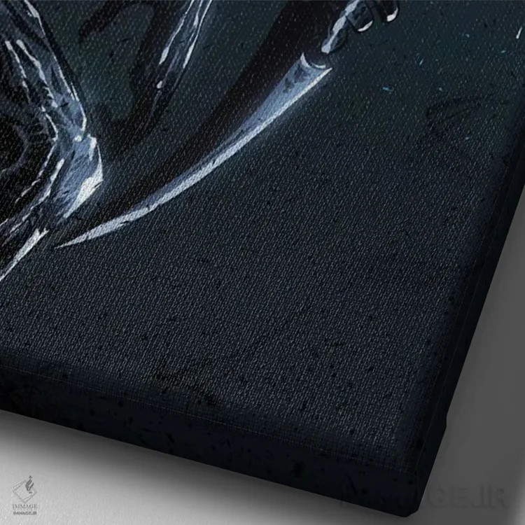 تابلو بیگانه زنومورف (سینمای علمیتخیلی) اثر نیکیتا آباکوموف - نمای نزدیک بافت بوم