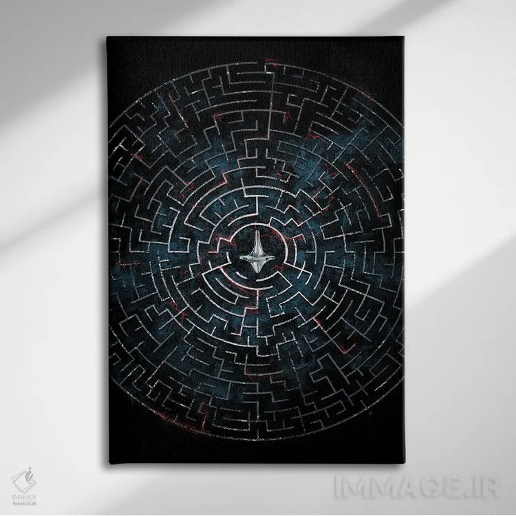 تابلو هزارتوی تلقین اثر نیکیتا آباکوموف - نمای روبهرو روی دیوار