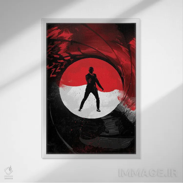 تابلو جیمز باند ۰۰۷ اثر نیکیتا آباکوموف - نمای قابدار سفید