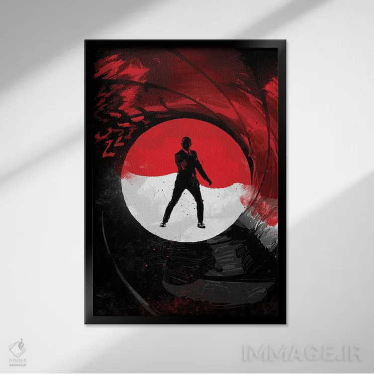 تابلو جیمز باند ۰۰۷ اثر نیکیتا آباکوموف - نمای قابدار مشکی