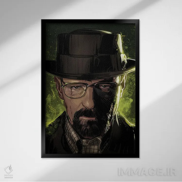 تابلو والتر (برکینگ بد) اثر نیکیتا آباکوموف - نمای قابدار مشکی