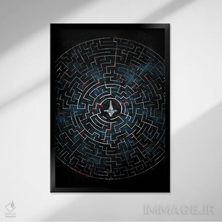 تابلو هزارتوی تلقین اثر نیکیتا آباکوموف - نمای قابدار مشکی