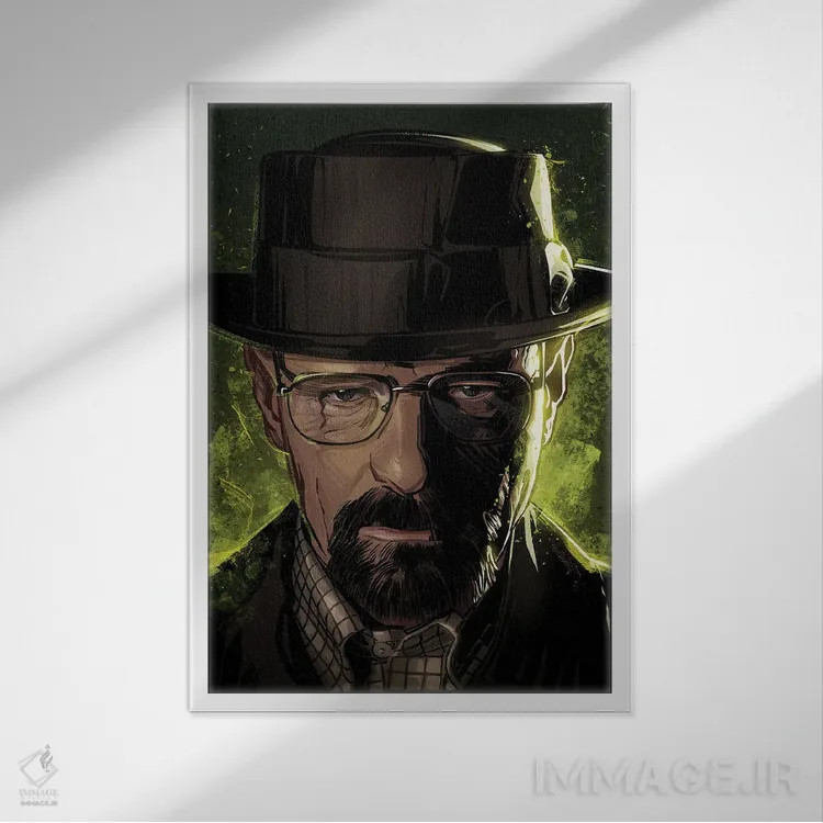 تابلو والتر (برکینگ بد) اثر نیکیتا آباکوموف - نمای قابدار سفید